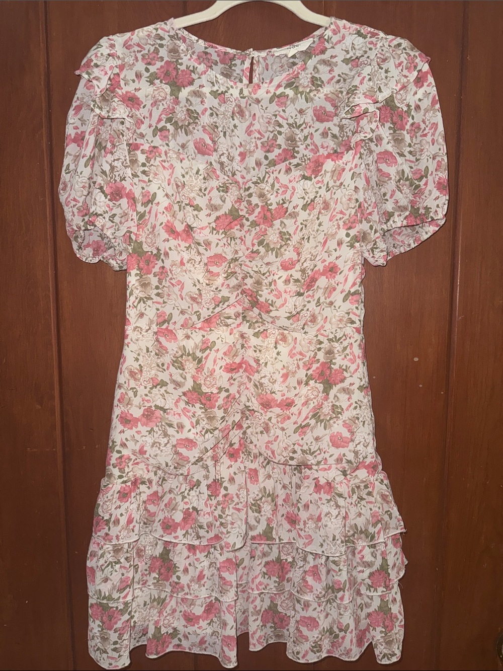 Entro Floral Dress - Pink & Cream floral Small